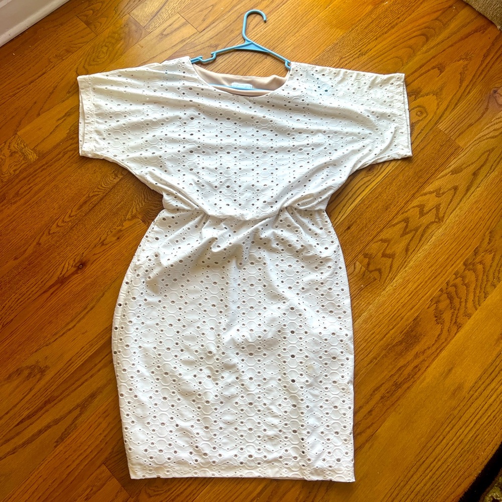 Elegant White Eyelet Dress